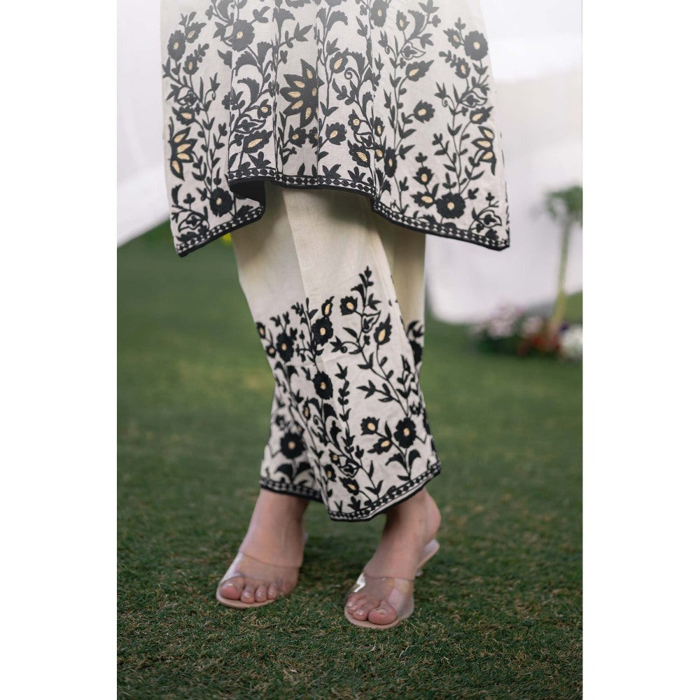 Daljit Sudan Beige Cotton Phiran Co-Ord (Set of 2)