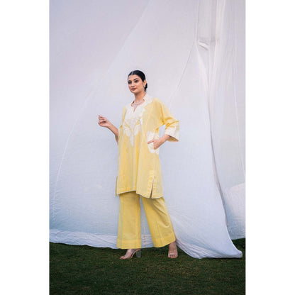 Daljit Sudan Lemon Yellow Cotton Co-Ord (Set of 2)
