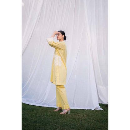 Daljit Sudan Lemon Yellow Cotton Co-Ord (Set of 2)
