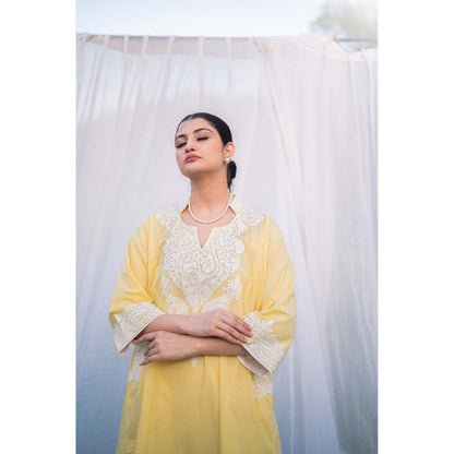 Daljit Sudan Lemon Yellow Cotton Co-Ord (Set of 2)