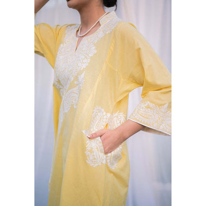 Daljit Sudan Lemon Yellow Cotton Co-Ord (Set of 2)