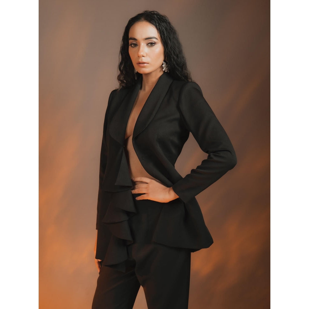 DARLING GIRL Ruffle Solid Suit