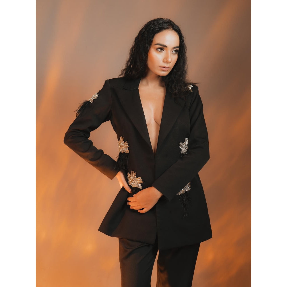DARLING GIRL Jazz Embellished Blazer with Pant