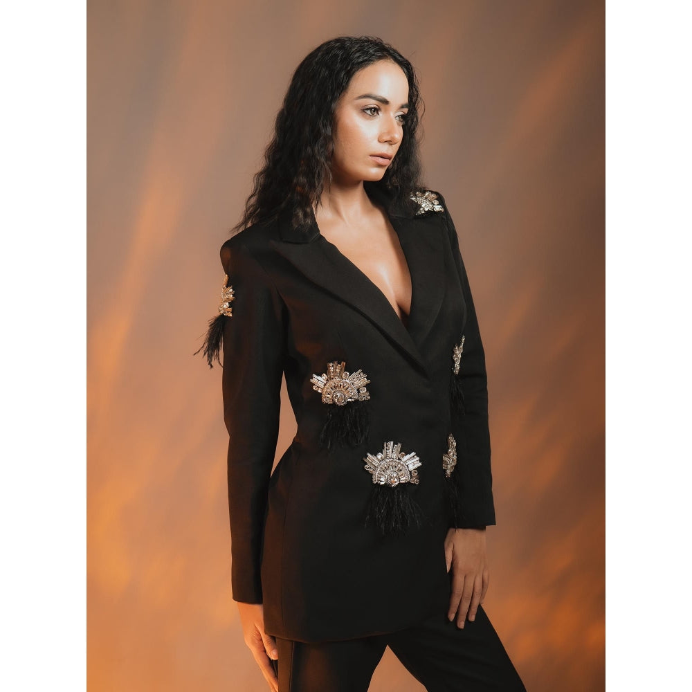 DARLING GIRL Jazz Embellished Blazer with Pant