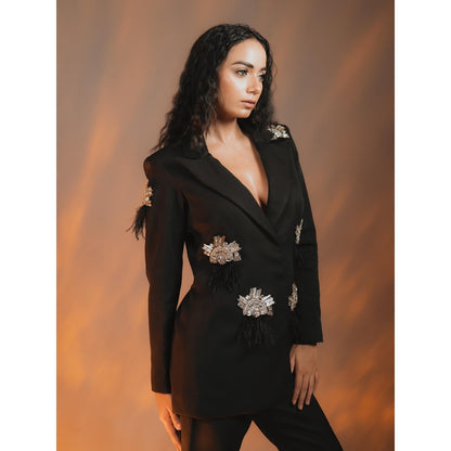 DARLING GIRL Jazz Embellished Blazer with Pant