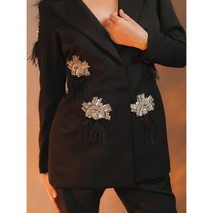 DARLING GIRL Jazz Embellished Blazer with Pant