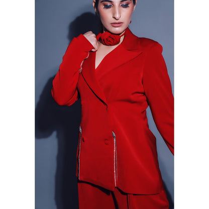 DARLING GIRL Paint It Red Blazer with Pant