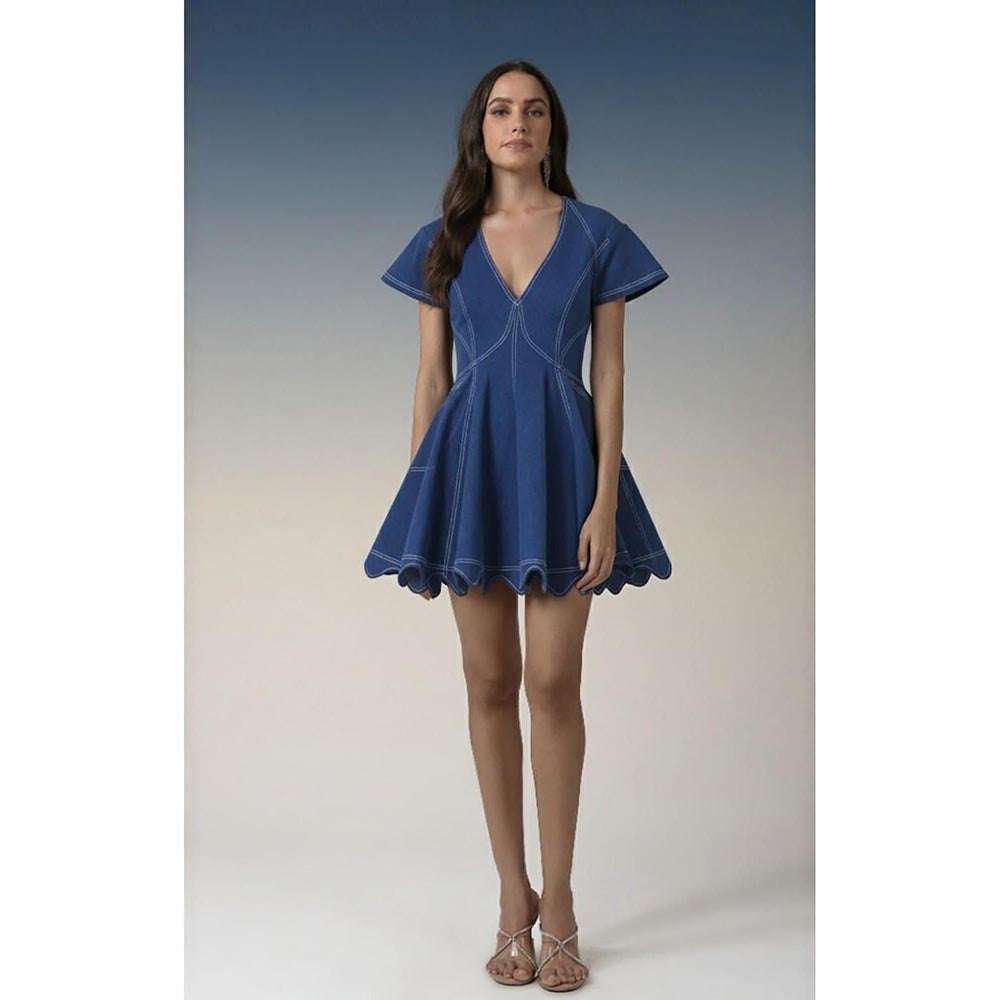 DARLYTTE Women Blue Flare Dress