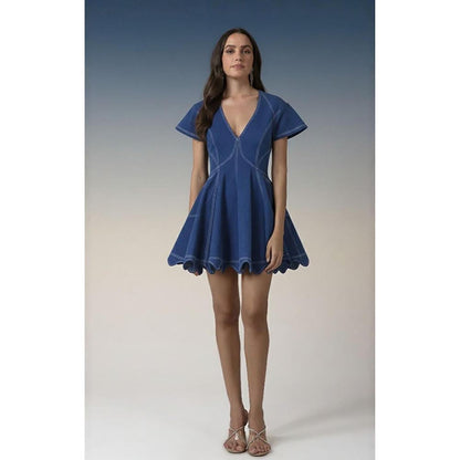 DARLYTTE Women Blue Flare Dress