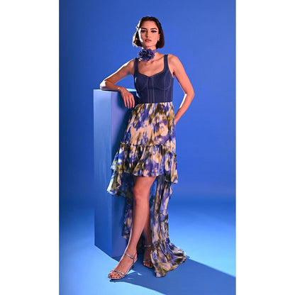 DARLYTTE Women Printed Denim Illuminara Dress