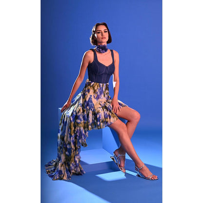 DARLYTTE Women Printed Denim Illuminara Dress