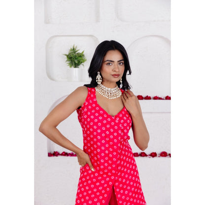 DEASHA INDIA Mirin French Rose Pink Bandhe Tunic with Pant (Set of 2)