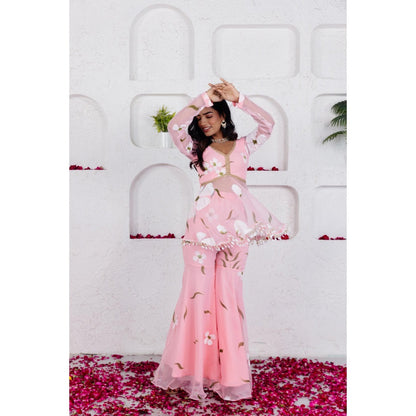 DEASHA INDIA Seira Pastel Pink Handpainted Co Ord (Set of 2)