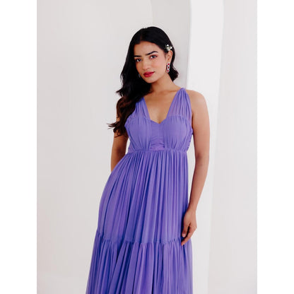 DEASHA INDIA Elsa Lavender Long Draped Dress