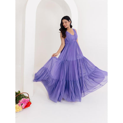 DEASHA INDIA Elsa Lavender Long Draped Dress