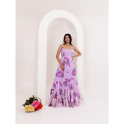DEASHA INDIA Saanvi Lavender Floral Printed Dress