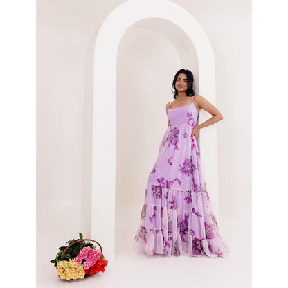 DEASHA INDIA Saanvi Lavender Floral Printed Dress