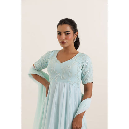 DEASHA INDIA Aavya Light Turquoise Anarkali with Dupatta (Set of 2)