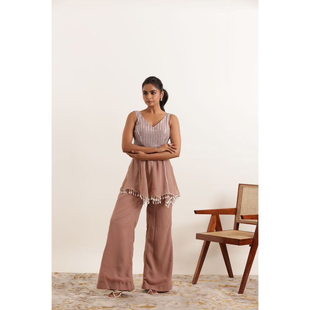 DEASHA INDIA Aira Mauve Chiku Mirror Work Co-Ord (Set of 2)