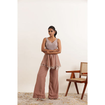 DEASHA INDIA Aira Mauve Chiku Mirror Work Co-Ord (Set of 2)