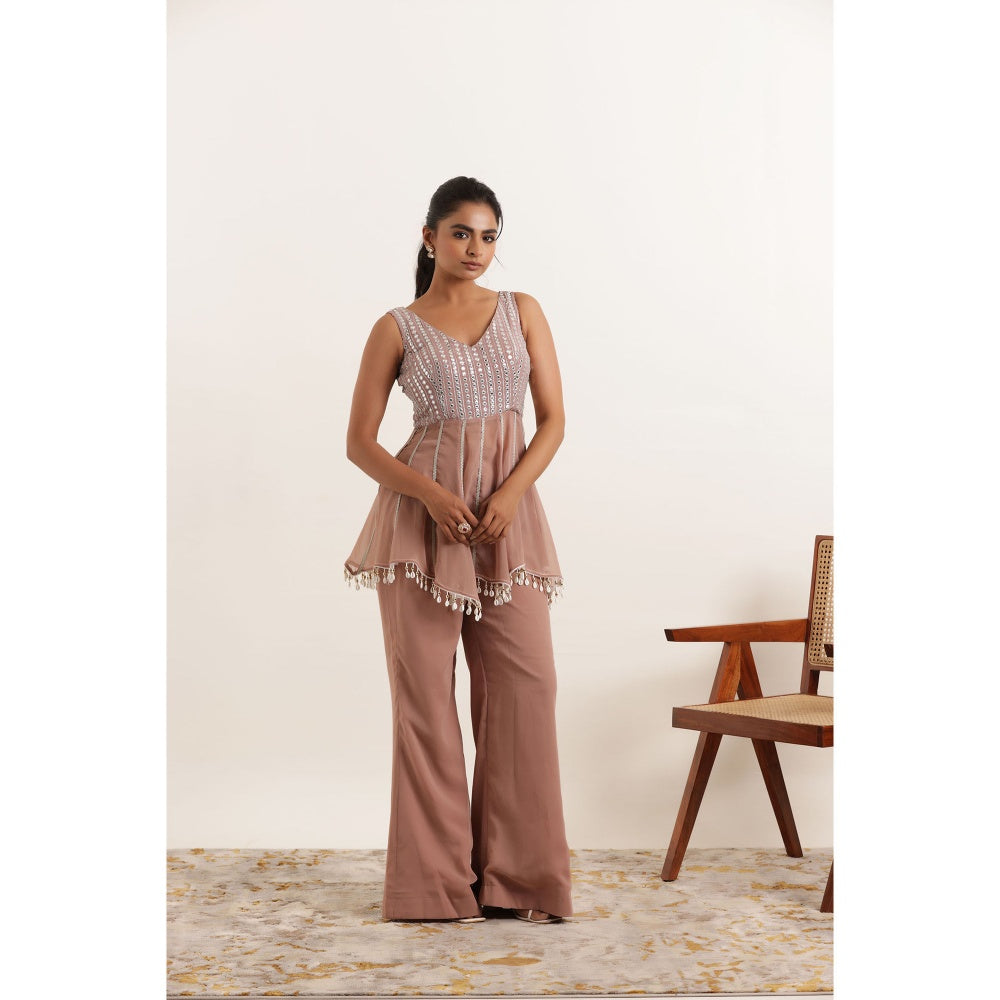 DEASHA INDIA Aira Mauve Chiku Mirror Work Co-Ord (Set of 2)