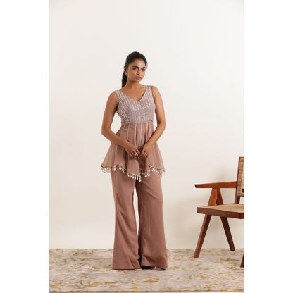 DEASHA INDIA Aira Mauve Chiku Mirror Work Co-Ord (Set of 2)