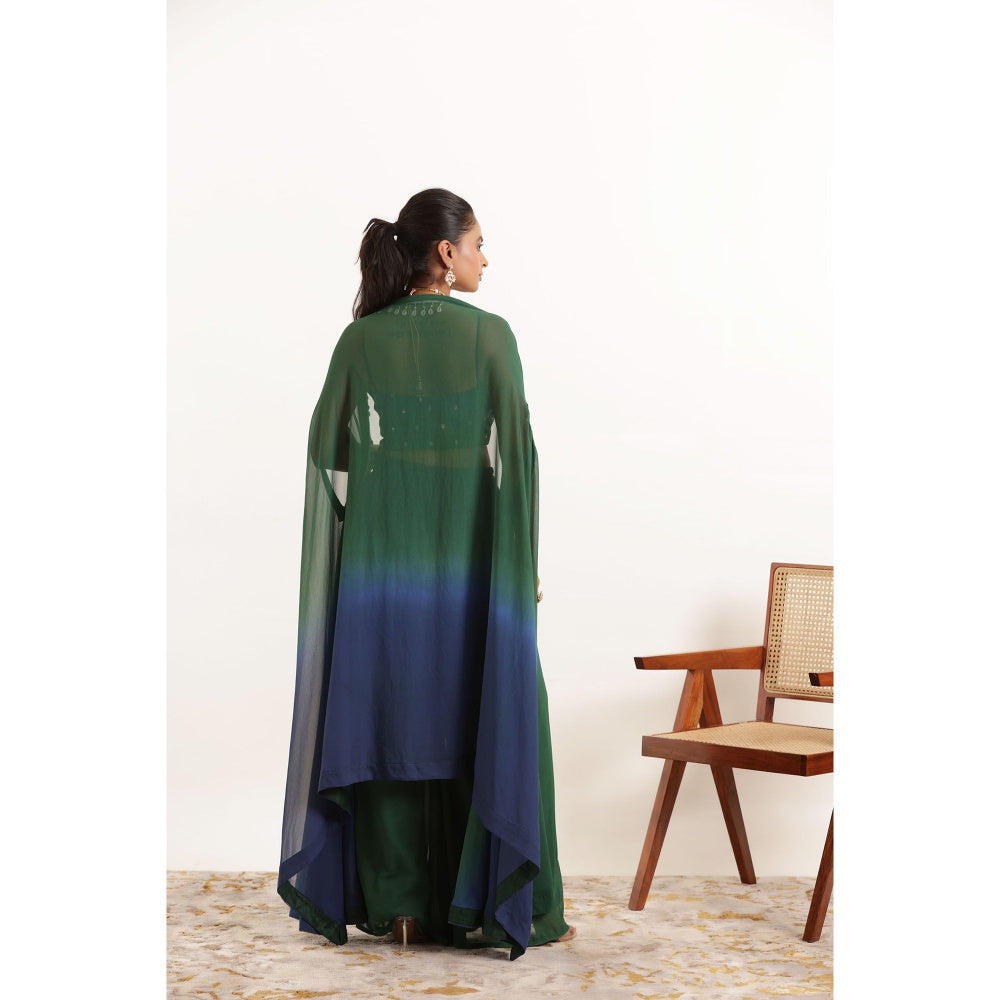 DEASHA INDIA Anika Ombre Detailed Bustier with Pant and Shrug (Set of 3)