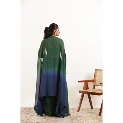 DEASHA INDIA Anika Ombre Detailed Bustier with Pant and Shrug (Set of 3)