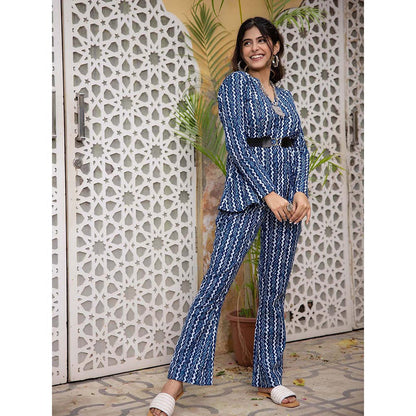 DEASHA INDIA Keya Blue Cotton Co-Ord (Set of 3)