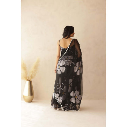 DEASHA INDIA Mahika Black Hand Painted Anarkali with Pant and Dupatta (Set of 3)