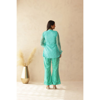 DEASHA INDIA Zoha C Green Top with Palazzo (Set of 2)