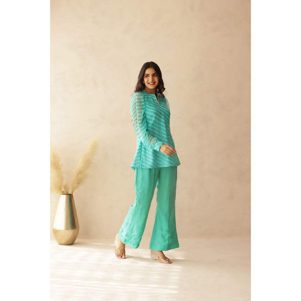 DEASHA INDIA Zoha C Green Top with Palazzo (Set of 2)