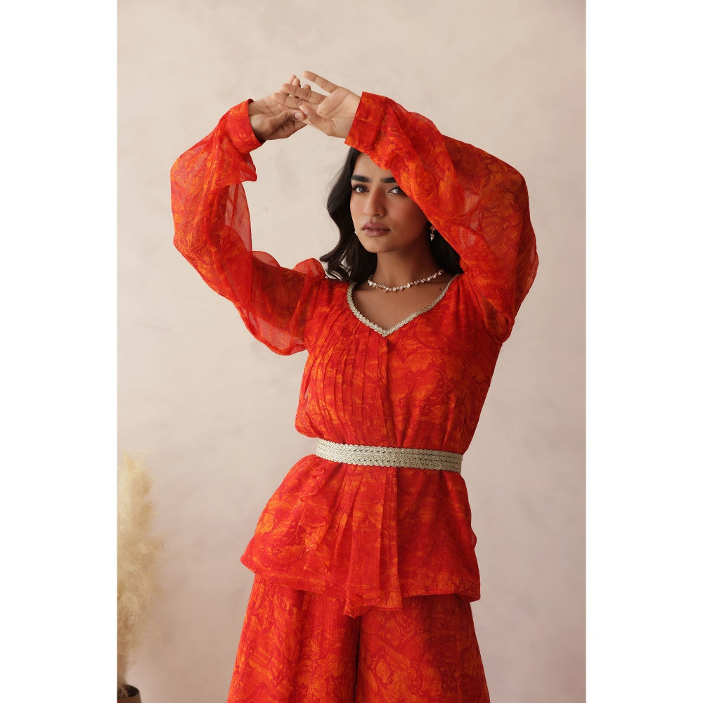 DEASHA INDIA Ehsaas Orange Co-Ord (Set of 3)