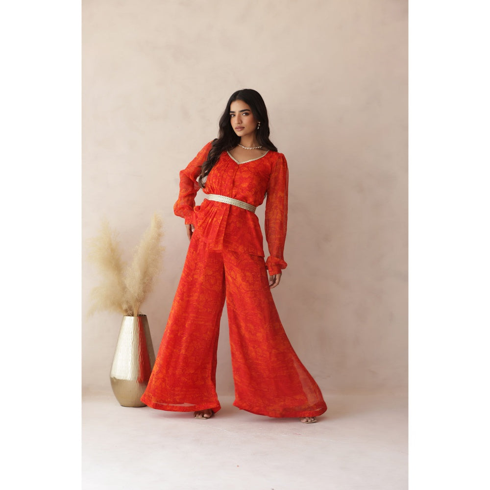DEASHA INDIA Ehsaas Orange Co-Ord (Set of 3)