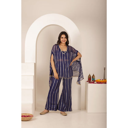DEASHA INDIA Mithika Blue Lurex Co-Ord (Set of 3)