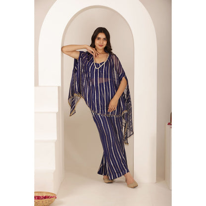 DEASHA INDIA Mithika Blue Lurex Co-Ord (Set of 3)