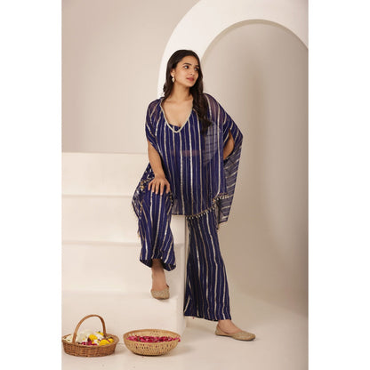 DEASHA INDIA Mithika Blue Lurex Co-Ord (Set of 3)