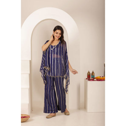 DEASHA INDIA Mithika Blue Lurex Co-Ord (Set of 3)