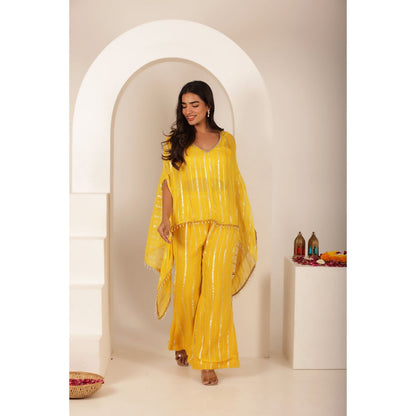 DEASHA INDIA Maithli Yellow Lurex Co-Ord (Set of 3)