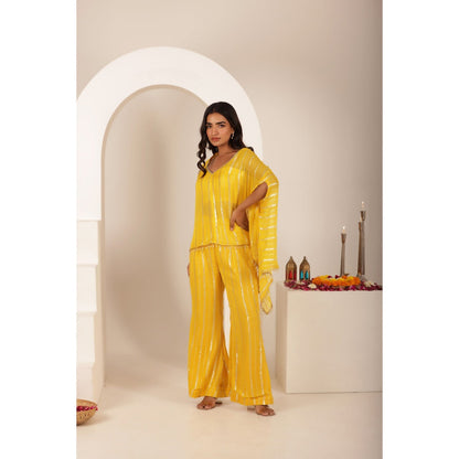 DEASHA INDIA Maithli Yellow Lurex Co-Ord (Set of 3)