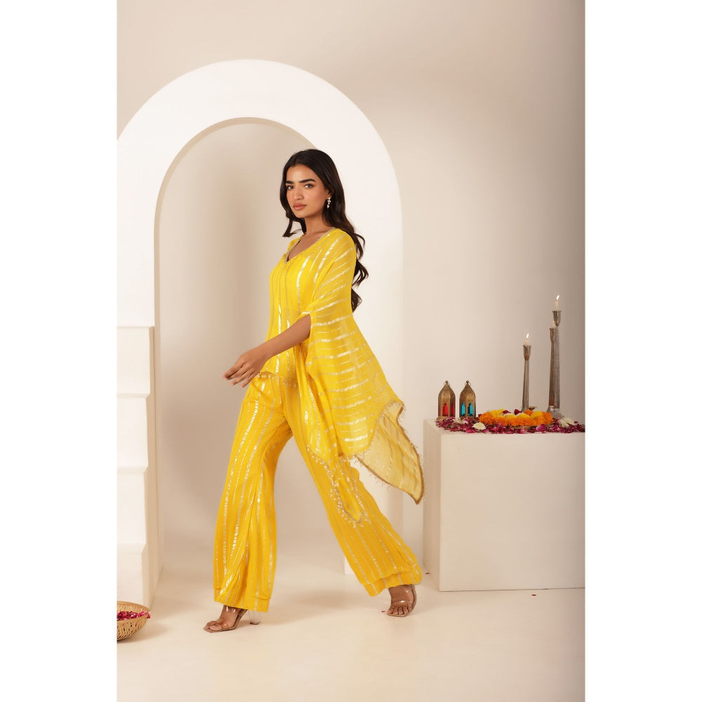 DEASHA INDIA Maithli Yellow Lurex Co-Ord (Set of 3)
