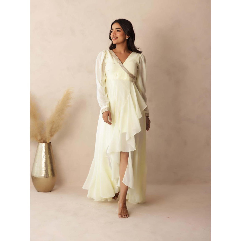 DEASHA INDIA Himika Ivory Embroidered Dress
