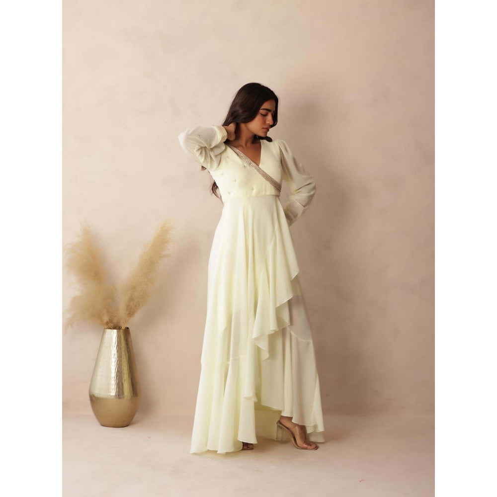 DEASHA INDIA Himika Ivory Embroidered Dress