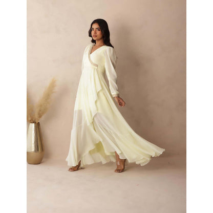 DEASHA INDIA Himika Ivory Embroidered Dress