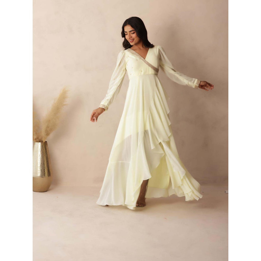 DEASHA INDIA Himika Ivory Embroidered Dress