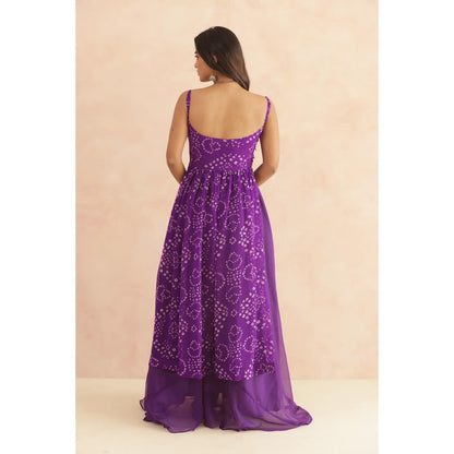 DEASHA INDIA Ilina Purple Bandhani Kurta with Palazzo