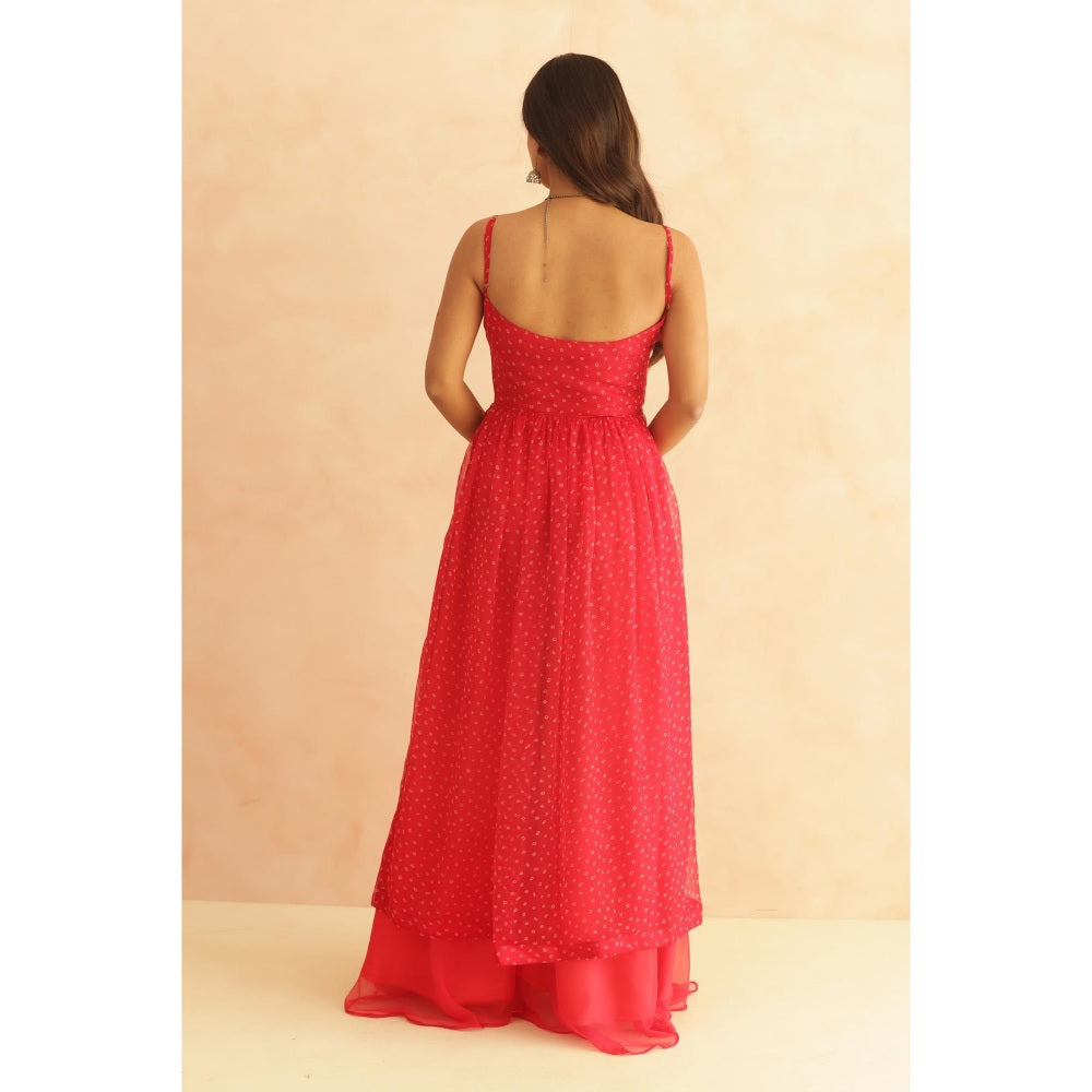 DEASHA INDIA Mishka Pink Bandhani Kurta with Palazzo