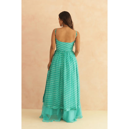 DEASHA INDIA Twisha Turquoise Leheriya Kurta & Pant