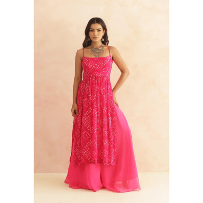 DEASHA INDIA Vriti Magenta Pink Bandhani Kurta Set