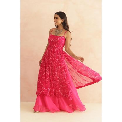 DEASHA INDIA Vriti Magenta Pink Bandhani Kurta Set